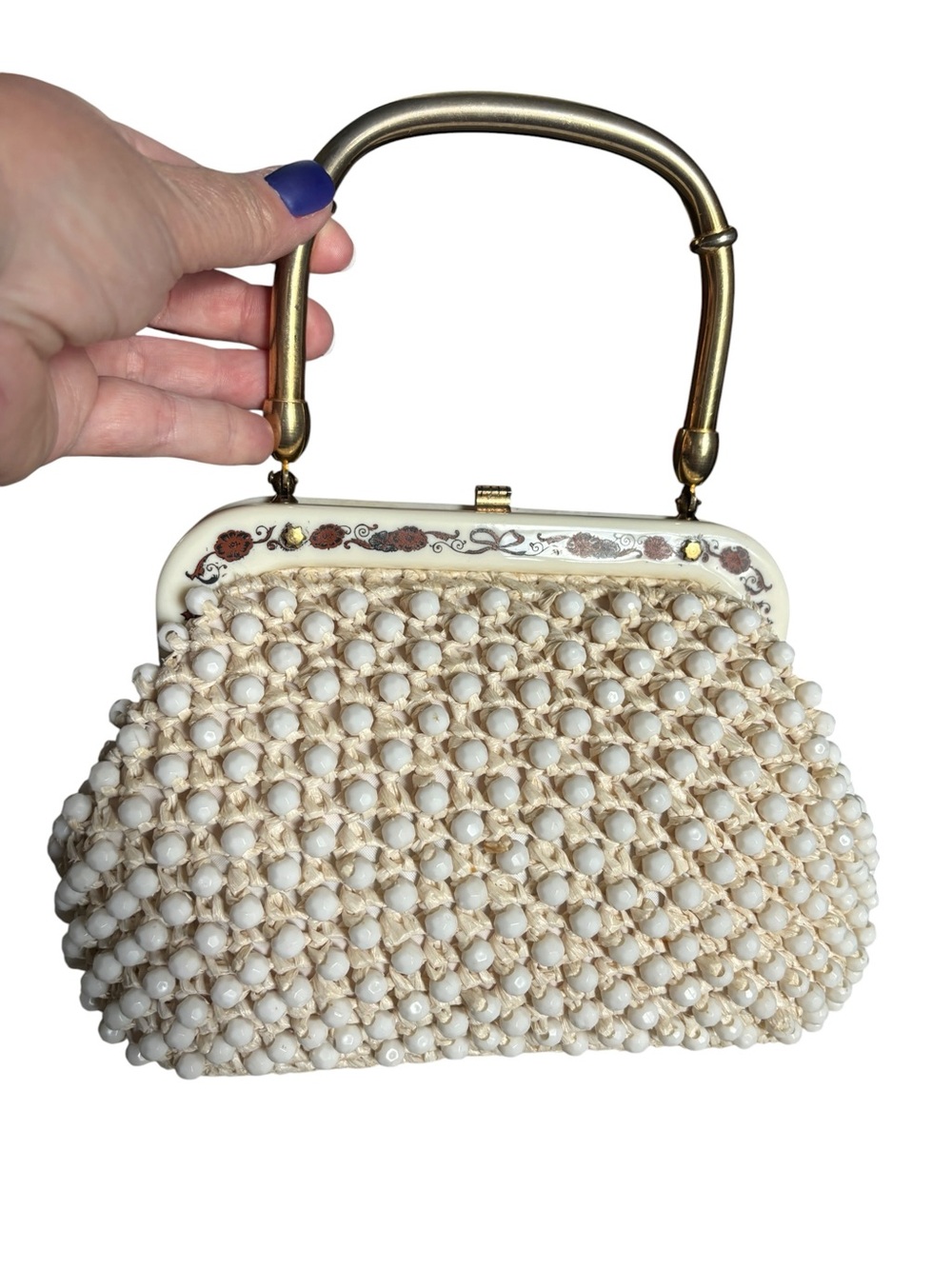 Vintage Dena of Dallas Woven and Beaded Bag, Made in Italy